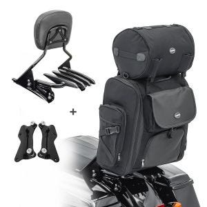 Sissybar XB + Hecktasche für Harley Touring 14-20 mit Gepäckträger schwarz Craftride_1