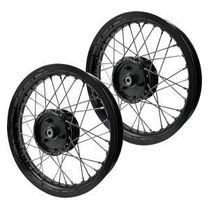 Sett med 2x felger 2,15x16 brede aluminiumseikerhjul for Simson S51 S50 S70 Schwalbe KR51 aluminiumsfelg Craftride AF22 svart