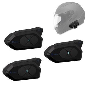 Sett 3x intercom motorsykkel Tourtecs GoCom4 Bluetooth kommunikasjonssystem med headset IP65 trådløst