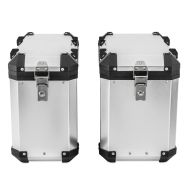 Motorsykkel aluminium koffert sett Bagtecs GX aluminium side koffert 38-45 liter + adapter sølv DPLB1