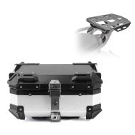 Set top case + bagasjehylle passer for Ducati Multistrada V4 / S 21-24 Bagtecs XB28 Universal 28 liter sølv