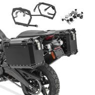 Aluminiumskoffert + bagasjeholder egnet for Harley Davidson Pan America 1250 21-24 Bagtecs XW30-38 svart