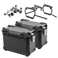 Aluminiumskoffert + koffertstativ som passer for Suzuki V-Strom 1050 / XT 20-24 Bagtecs XW30 svart