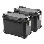 Motorsykkel aluminium koffert sett Bagtecs XW30 aluminium side kofferter 2x30 liter + adapter svart