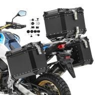 Motorsykkel aluminium koffertsett Bagtecs XB38 + toppkoffert XW38 aluminium sidekasse svart