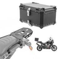 Sett aluminium toppveske + bærer som passer for Harley Davidson Pan America 1250 / Special 21-24 XB65 svart Bagtecs