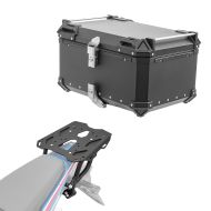 Sett aluminium toppkoffert + bagasjeholder egnet for Honda Africa Twin CRF 1100 L 20-24 Bagtecs XB65 svart