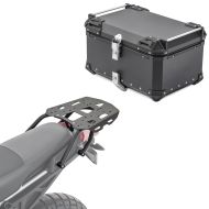 Sett aluminium toppkoffert + bagasjehylle egnet for Yamaha Tracer 9 / GT 21-24 Bagtecs XB65 svart