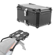 Sett aluminium toppkoffert + bagasjehylle egnet for KTM 390 Adventure 20-24 Bagtecs XB65 svart