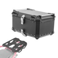 Sett aluminium toppkoffert + bagasjehylle egnet for Moto Guzzi V85 19-23 Bagtecs XB65 svart