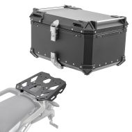 Sett aluminium toppkoffert + bagasjehylle egnet for Triumph Tiger 900 20-24 Bagtecs XB65 svart