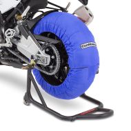 Motorsykkel dekkvarmer sett Laguna Seca ConStands 60-80°C egnet for forhjul og bakhjul 17 tommer i blått