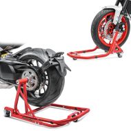 Sett med monteringsstativ foran og bak med manøvreringshjelp egnet for Ducati 996 99-01 ConStands red MX1