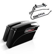 Sett med sidevesker og taskeholder som passer for Harley Davidson Softail Blackline 11-13 Latch black Craftride