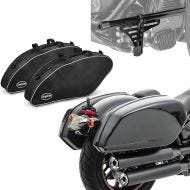 Sett: Sidevesker egnet for Harley Davidson Low Rider / S / ST 18-24 med holder Craftride HB13 + crashbars + innervesker