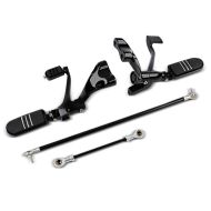 Vorverlegte Fußrastenanlage für Harley Sportster 1200 Roadster 04-08 Craftride schwarz_1