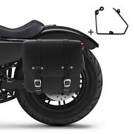 Salveske + holder egnet for chopper / custom sykler 883 Jern 09-15 venstre 17l Craftride