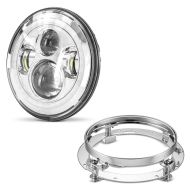 LED hovedlys 7" med brakett egnet for Harley Davidson Road King Classic 98-13 Craftride krom-krom
