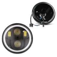 LED hovedlys sett 5,75 tommer egnet for motorsykkel universal frontlykt svart Craftride M18