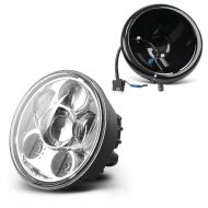 LED hovedlys sett 5,75 tommer egnet for motorsykkel universal frontlykt krom-svart Craftride
