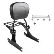 Sissy bar som passer til Harley Davidson Super Glide C 06-15 Craftride Fast Driver-L Flex inkl. bagasjehylle sort