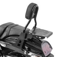 Sissy bar som passer til Harley Davidson Dyna Fat Bob 10-17 Craftride Fast Driver-M inkl. bagasjehylle svart