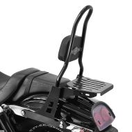 Sissy bar som passer til Harley Davidson Dyna Fat Bob 10-17 Craftride Fast Rider-L inkl. bagasjehylle svart