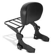 Sissy bar egnet for Harley Davidson Electra-Street-Road Glide, Road King 97-08 Craftride Fast Driver-L inkl. bagasjehylle svart