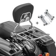 Sissy bar + bagasjestativ + dokkingsett som passer for Harley Davidson Electra Glide Ultra Classic 09-13 krom Craftride