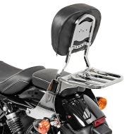 Sissy bar egnet for Harley Davidson Sportster modeller 04-20 Craftride inkludert bagasjehylle i krom