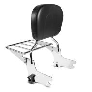 Sissy bar med avtagbar bagasjehylle S1 passer for Harley Davidson Electra-Street-Road Glide, Road King 97-08 krom Craftride