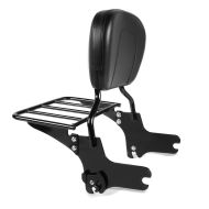 Sissy bar egnet for Harley Davidson Electra-Street-Road Glide, Road King 97-08 Craftride Fast Driver-M inkl. bagasjeholder sort