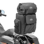 Vanntett motorsykkel sissy bar bag Craftride WPL halebag med bagasjerull i sort