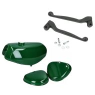 Tank / bensintank egnet for Simson S51 / S70 med sidedeksel mørkegrønn + bremsespak og clutchspak Craftride