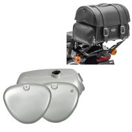 Tank / bensintank passende for Simson S51 / S70 med sidedeksel sølv + halebag Craftride