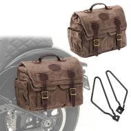 Set 2x Satteltaschen + Halter für Harley Davidson Sportster 883 Hugger / Iron Satteltasche Craftride CV1 braun_1