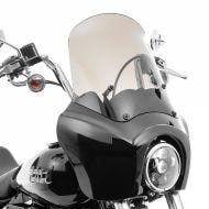 Frontkledning egnet for Harley Davidson Dyna Street Bob 06-17 Craftride MG5 med vindu svart-røykgrå