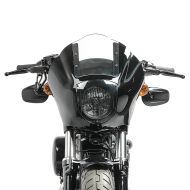 Sett: lampemaske MG8 egnet for Dyna Street Bob 06-17 lampekåpe + presenning XL deksel i svart