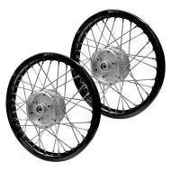 Sett med 2 eiker hjulfelger aluminium 1,6x16 egnet for Simson S51 S50 S70 Schwalbe KR51 aluminiumsfelg Craftride AF28 svart