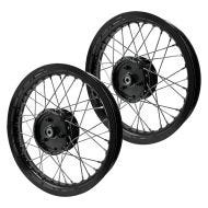 Sett med 2x felger 2,15x16 brede aluminiumseikerhjul egnet for Simson S51 S50 S70 Schwalbe KR51 aluminiumsfelg Craftride AF22 svart