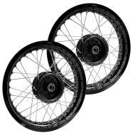 Sett med 2x felger 2,5x16 brede aluminiumseikerhjul egnet for Simson S51 S50 S70 Schwalbe KR51 aluminiumsfelg Craftride AF23 svart
