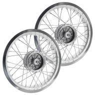Sett med 2x felger 2,5x16 brede aluminium eiker hjul egnet for Simson S51 S50 S70 Schwalbe KR51 aluminiumsfelg Craftride AF26