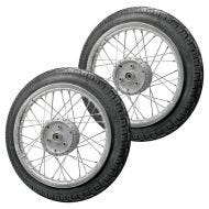 Sett med 2x eiker felg 1,6x16 + dekk Vee VRM094 egnet for Simson S51 S50 S70 Schwalbe KR51 aluminiumsfelg Craftride AF12K