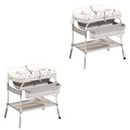 Sett 2x babybadekar / stellebord BW2 Divit 2 i 1 sett badekar med stellebordspute