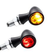 LED-blinklys med bak- og bremselys egnet for chopper / tilpasset sykkel Iron Lumitecs TX1 svart tonet CB17682
