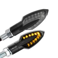 LED-indikatorer egnet for Kawasaki Ninja 650 / 400 / 300 / 125 med E-mark Lumitecs TX9 tonet svart