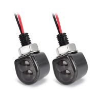 LED mini indikatorer motorsykkel Lumitecs FR12 E-mark 2 stk front-bak tonet svart