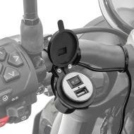 12V USB-kontakt egnet for Kawasaki Ninja 650 / 400 / 300 / 125 Lumitecs US3