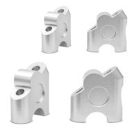 2x styrerør Tourtecs 30mm aluminium egnet for styre med Ø 22mm 7/8" sølvsparesett