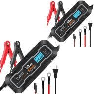 2x Motorsykkel batterilader Lumitecs BX2 Intelligent Charge 5A LCD-skjerm økonomisett
